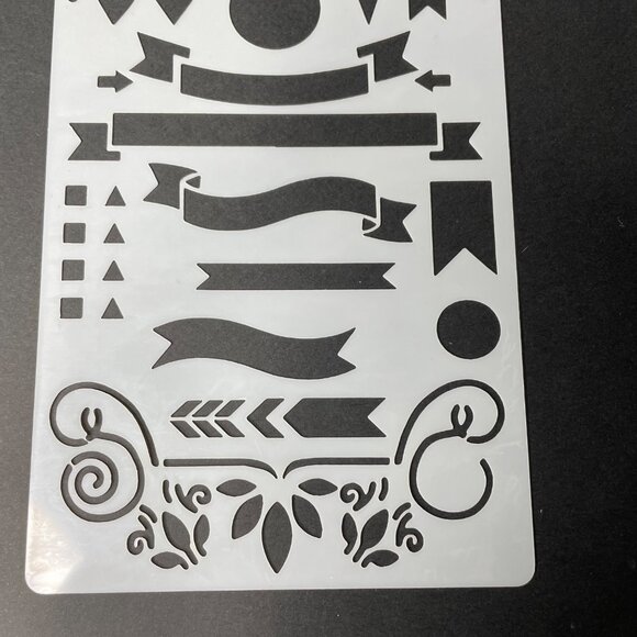 Reusable Art Planner Stencil Lines Banners Checklist Boxes Flags Boarders mq Mix - Picture 3 of 3